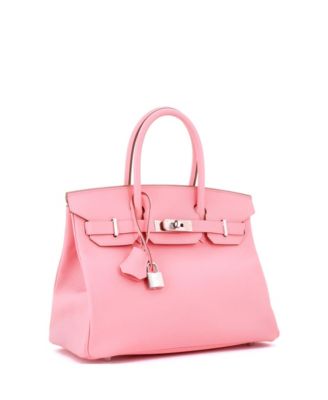 Pre-Owned HERMES Birkin 30 Handbag Pink Epsom with Palladium Hardware
