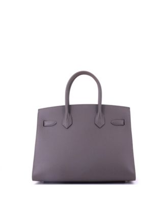 Pre-Owned HERMES Birkin 30 Handbag Grey Epsom with Palladium Hardware