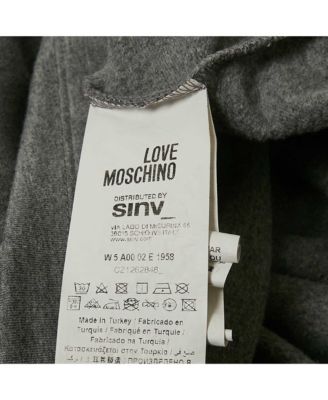 Women's Grey Logo Embellished Cotton Knit Mini Dress