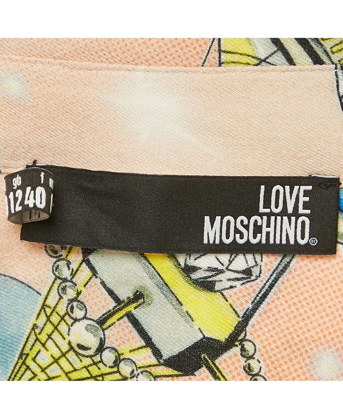 Pre-Owned Love Moschino Women's Blue Striped Denim Button Front Shirt