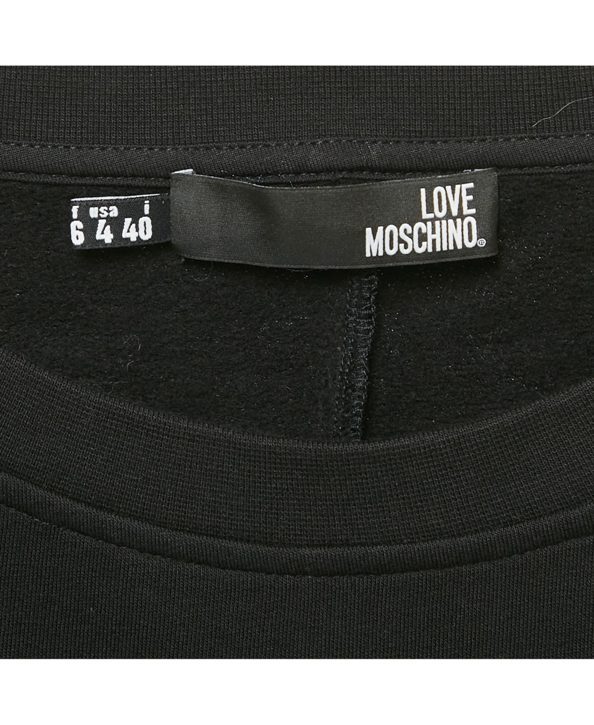 Pre-Owned Love Moschino Women's Black Viscose Heart Detail Mini Long Sleeve Dress