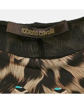 Women's Brown Printed Jersey Short Dress