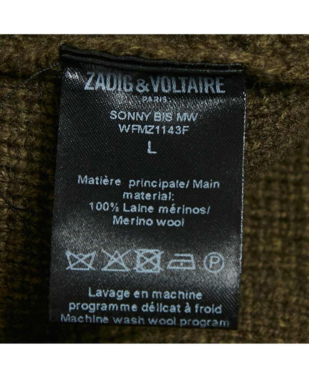 Pre-Owned Zadig & Voltaire Women's Blue/green Muse Intarsia Rib Knit Sweater