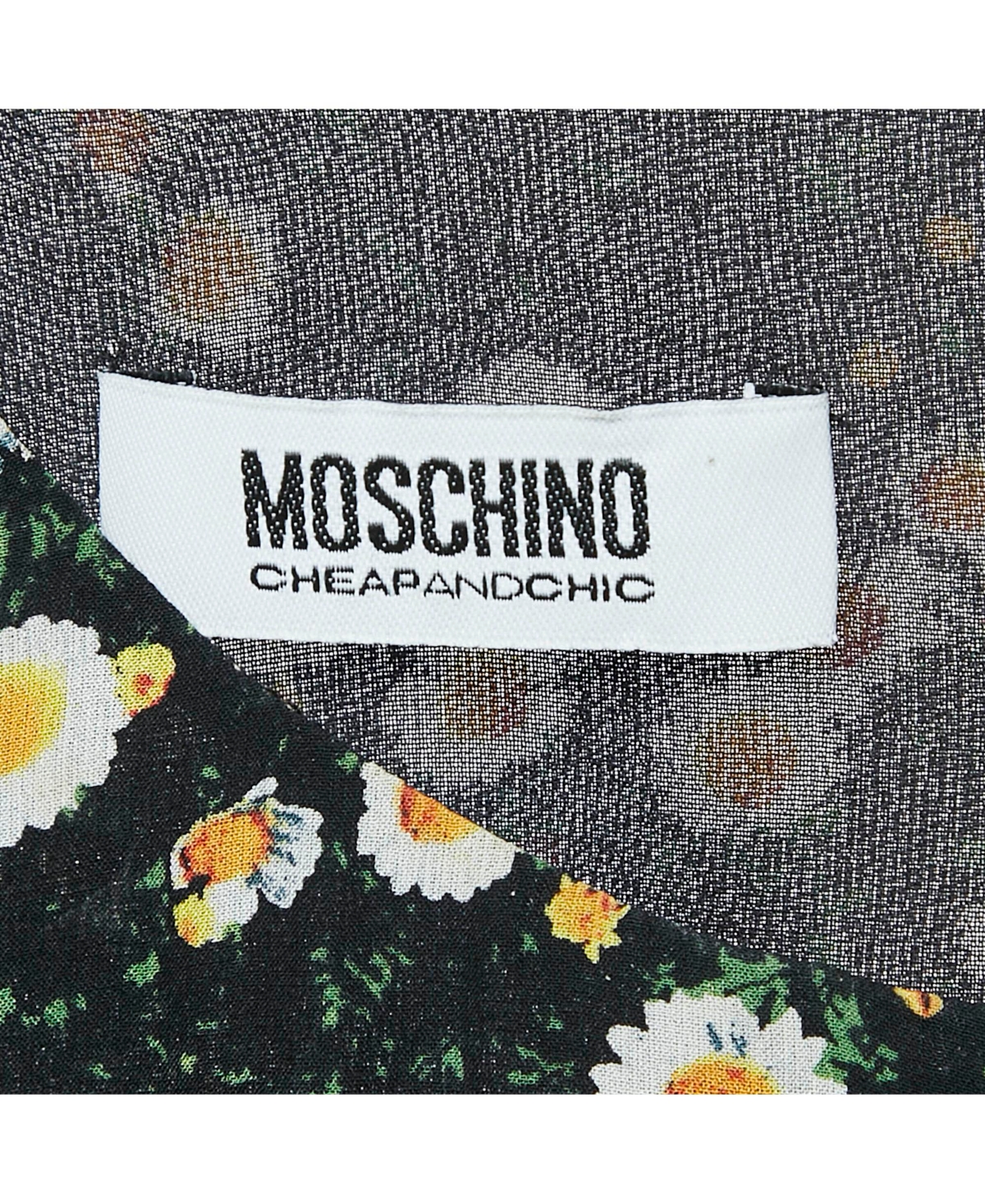 Pre-Owned Moschino Women's Cheap And Chic Black Floral Print Silk Ruffled Mini Dress