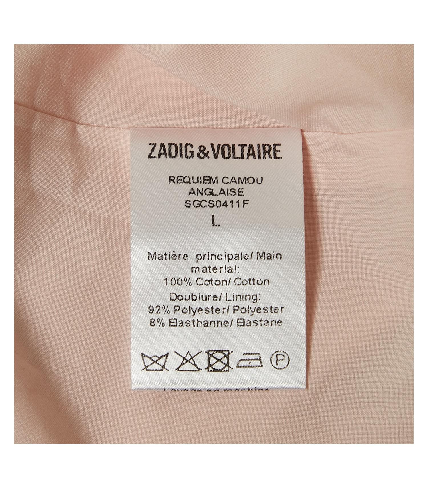 Women's Pre-Owned Zadig and Voltaire Pink/yellow Camouflage Print Broderie Anglaise Cotton Requiem Dress