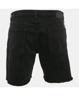Men's Distressed Denim Raw Edge Detail Shorts