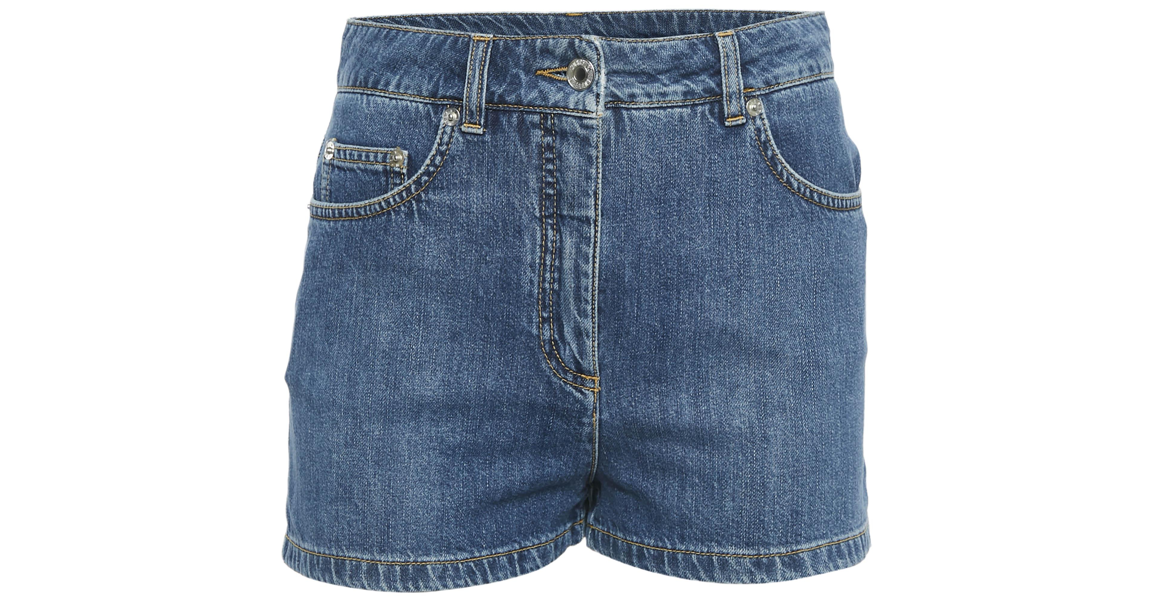 Pre-Owned Moschino Women's Couture Blue Denim Shorts