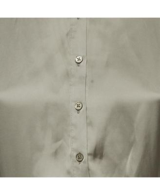 Women's Grey Satin Belted Raos Maxi Dress