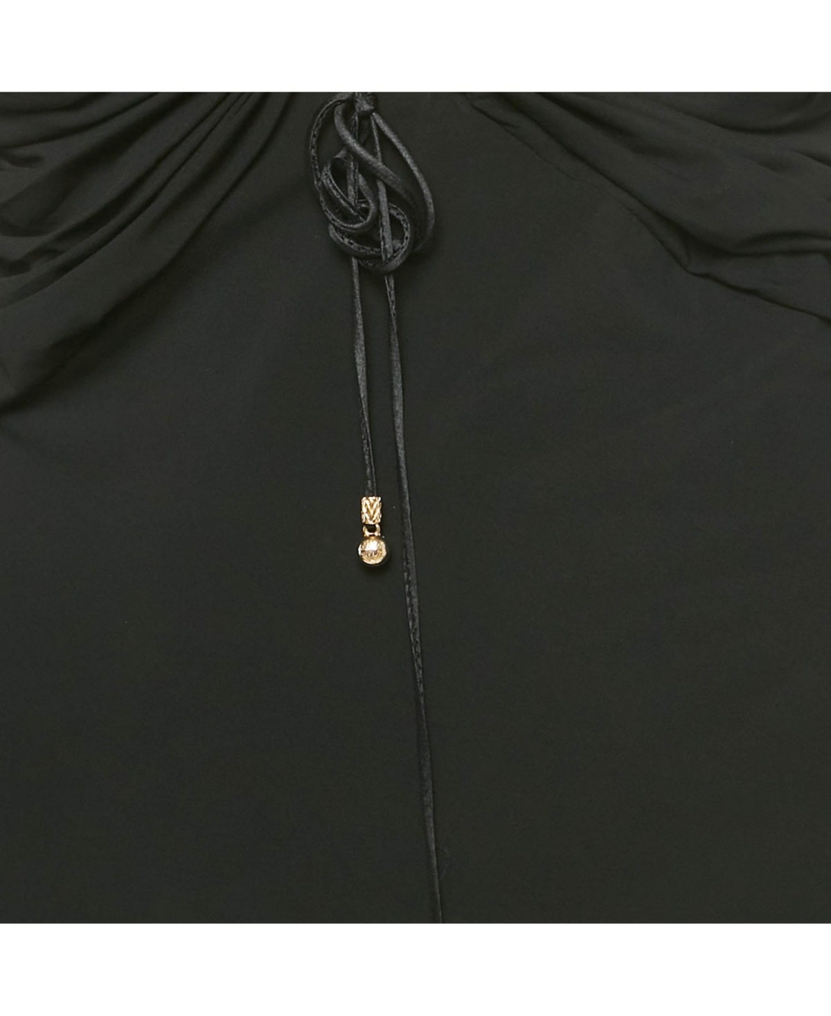 Pre-Owned Roberto Cavalli Women's Black Embellished Lace Up Jersey Top