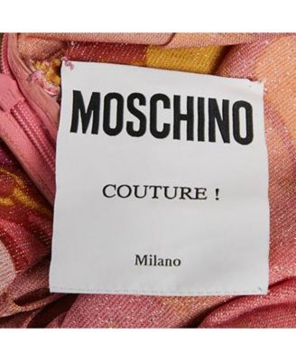 Women's Couture Pink Printed Lurex Jersey Sequin Trim Jumpsuit