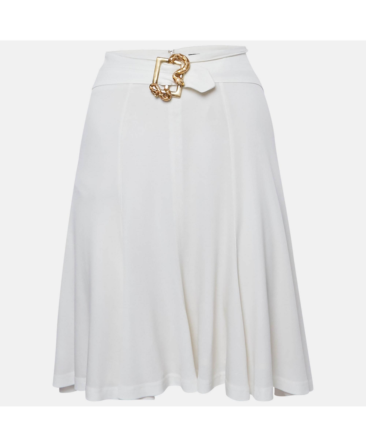 Pre-Owned Roberto Cavalli Women's White Jersey Embellished Mini Skirt