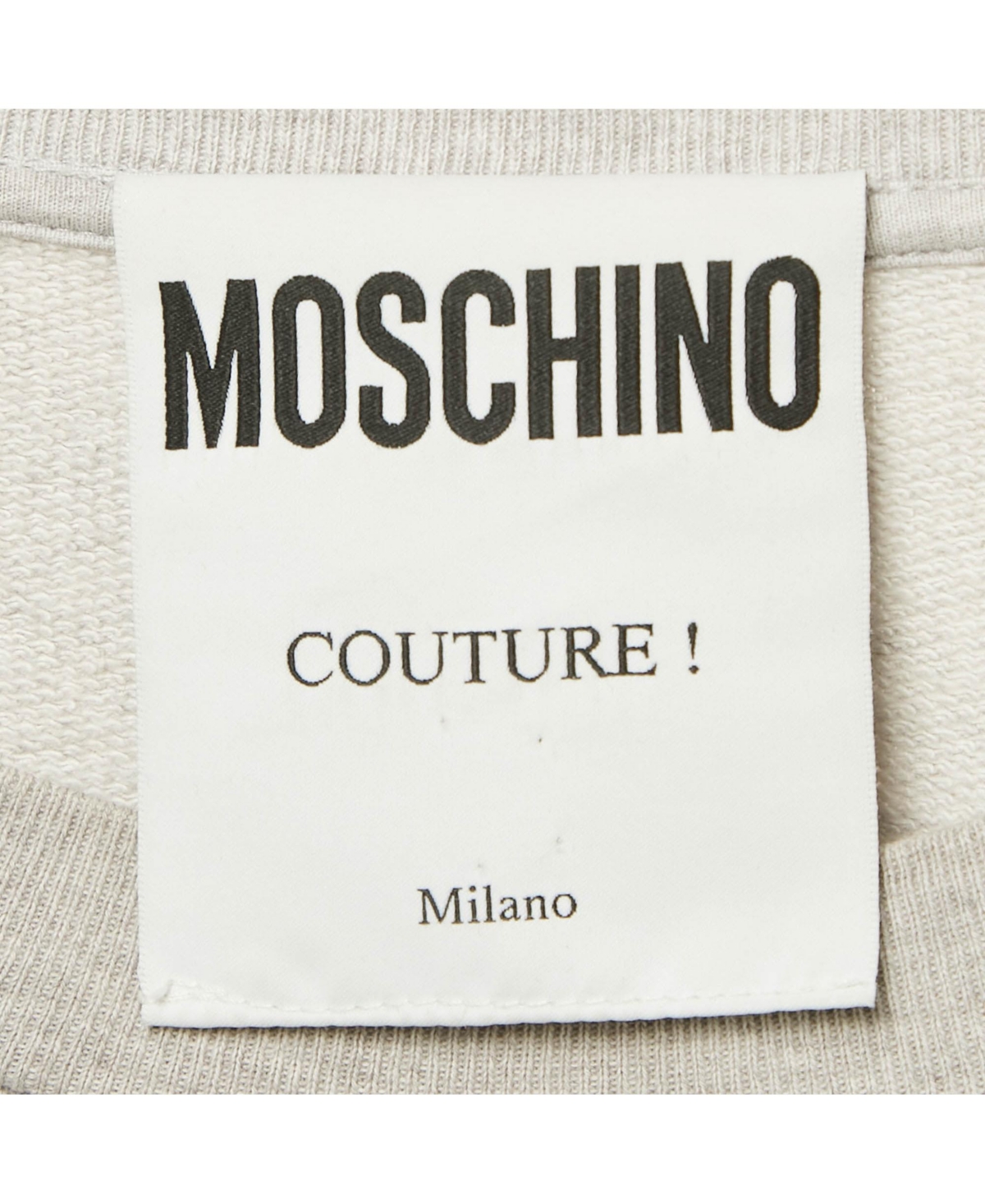 Pre-Owned Moschino Women's Couture Grey Rat-a-Porter Print Cotton Sweatshirt