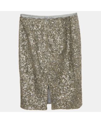 Women's Metallic/silver Sequin Mini Skirt
