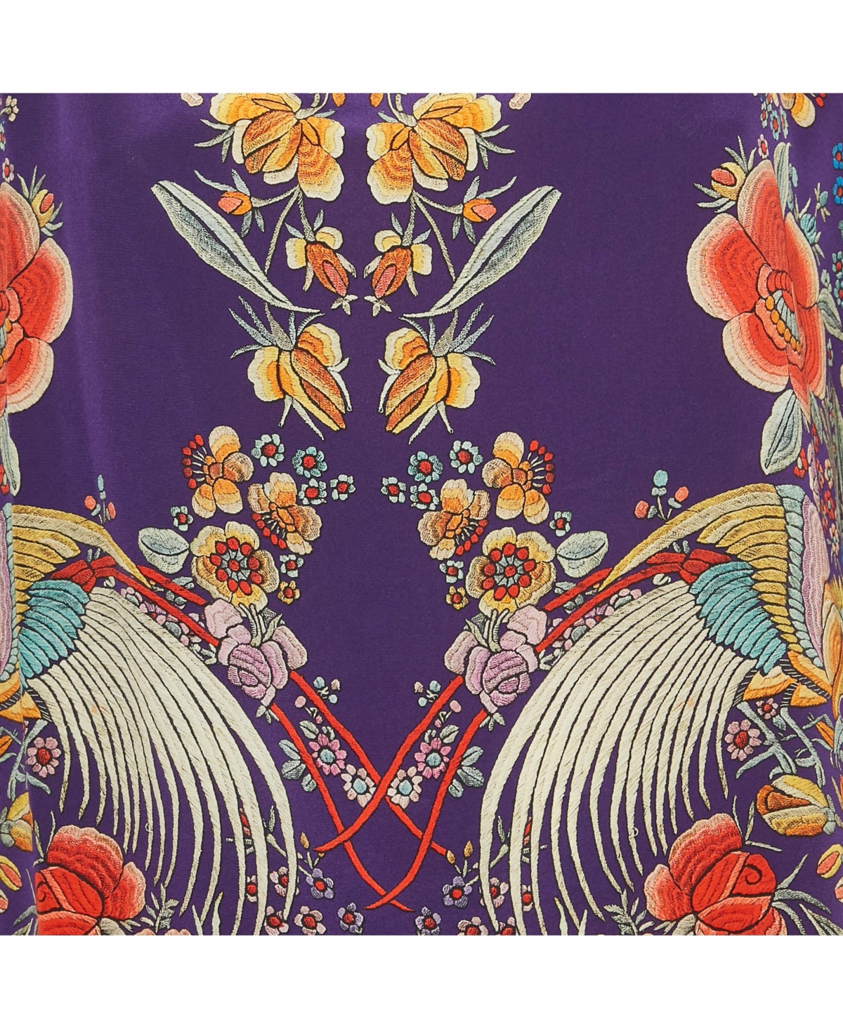 Pre-Owned Roberto Cavalli Women's Purple Printed Silk Kaftan Top