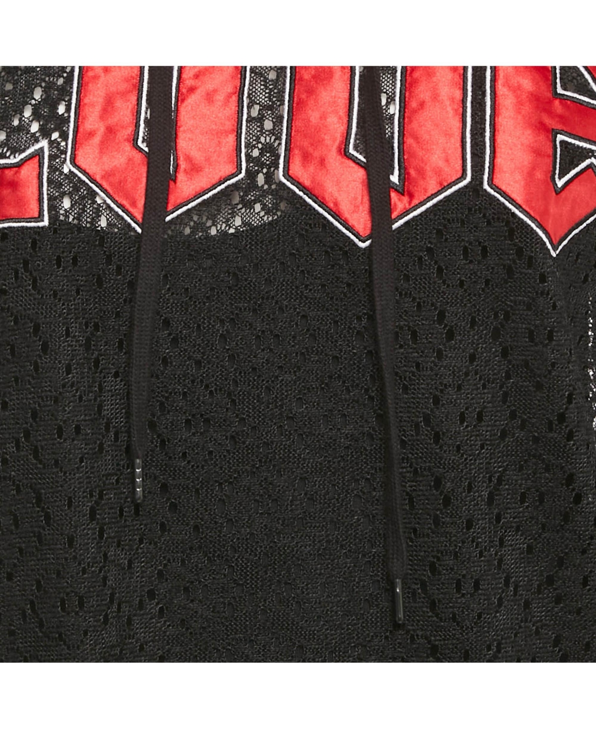 Pre-Owned Love Moschino Women's Pre-Owned Love Mocshino Black Love Applique Mesh Hooded Dress