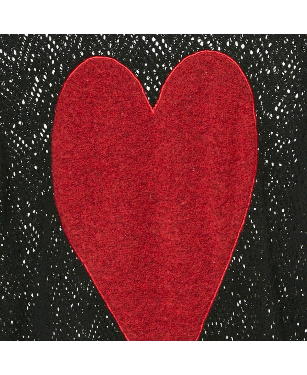 Pre-Owned Love Moschino Women's Black Patterned Knit Heart Patch Detail Sweater