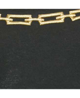 Women's Black Embroidered Cotton Sweater