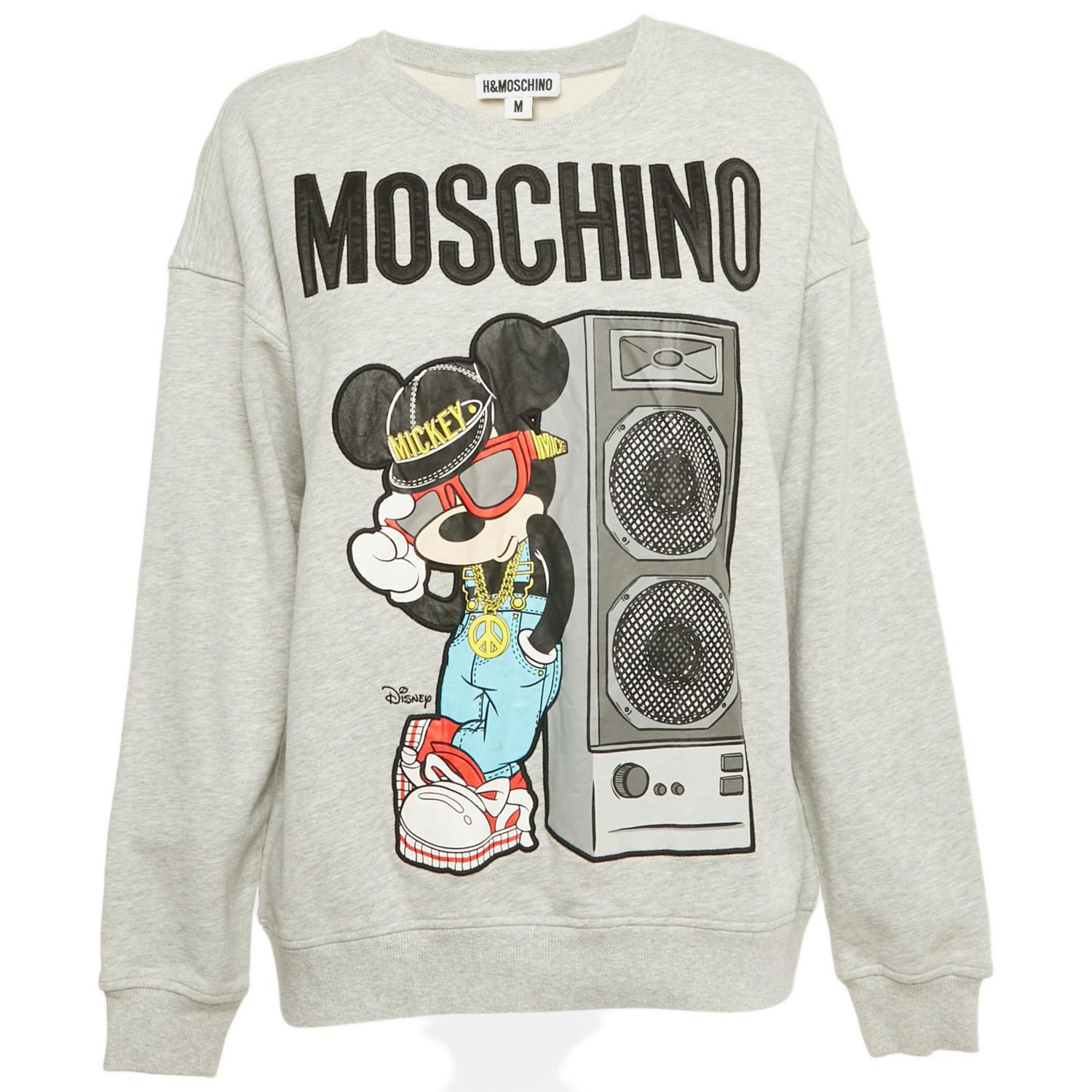 Women's X H&m X Disney Grey Mickey Embroidered Cotton Sweatshirt