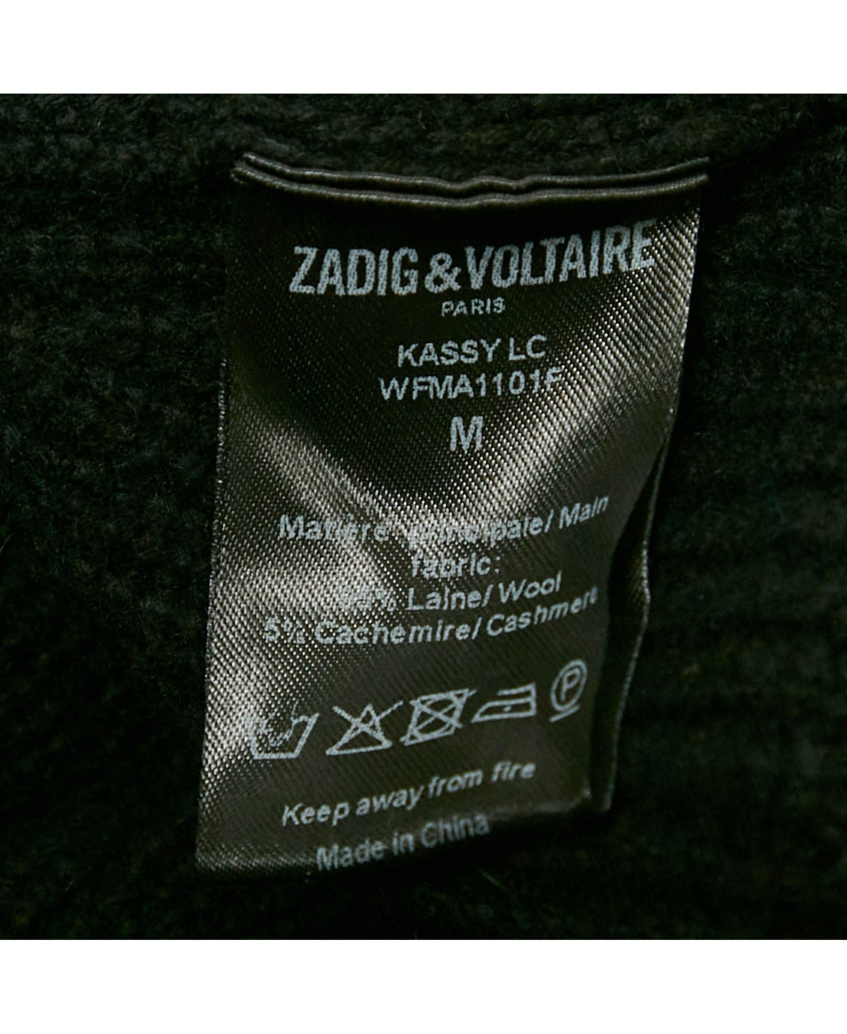 Pre-Owned Zadig & Voltaire Women's Black Rib Knit Lace-Up Kassy Sweater