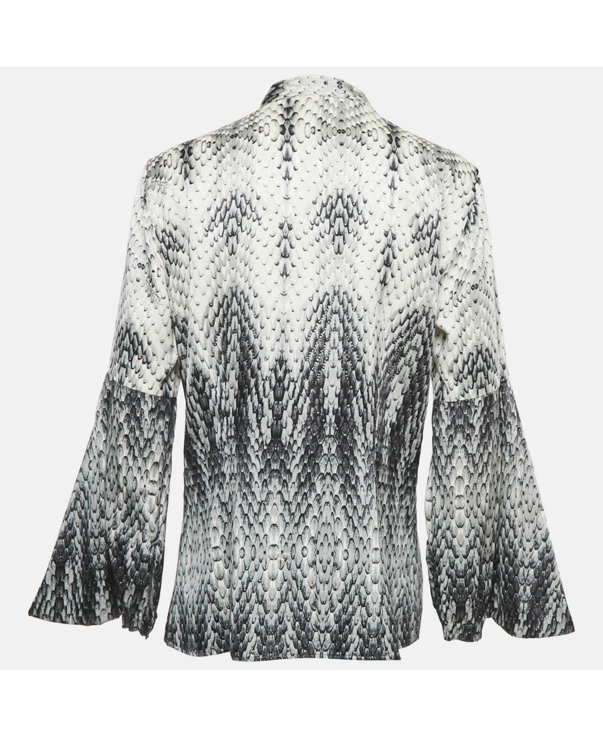 Pre-Owned Roberto Cavalli Women's Printed Neck Tie Detail Shirt