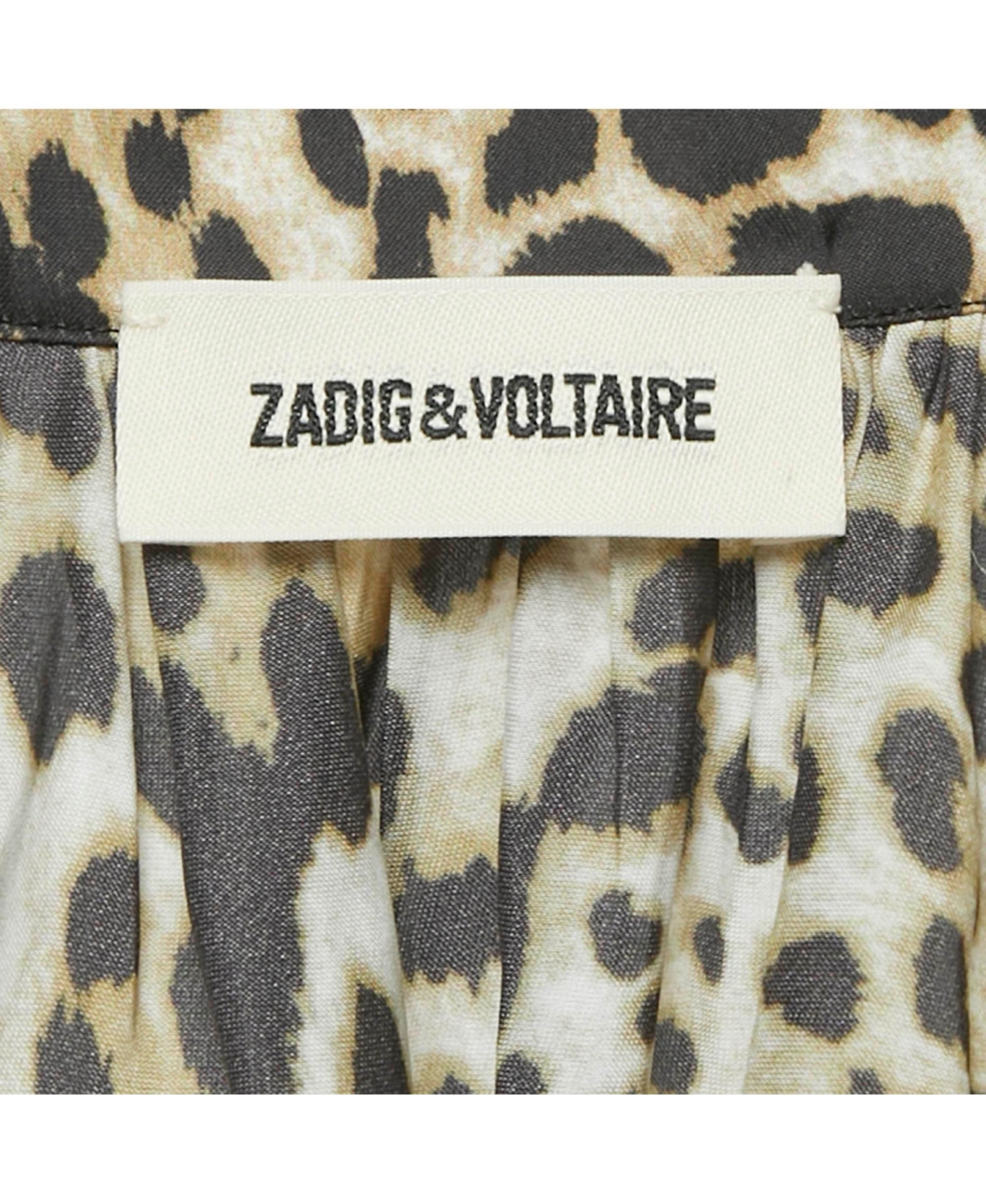 Pre-Owned Zadig & Voltaire Women's Brown Tink Leopard Print Satin Blouse