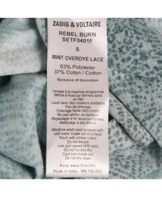 Women's Mint Green Printed Overdye Mini Dress