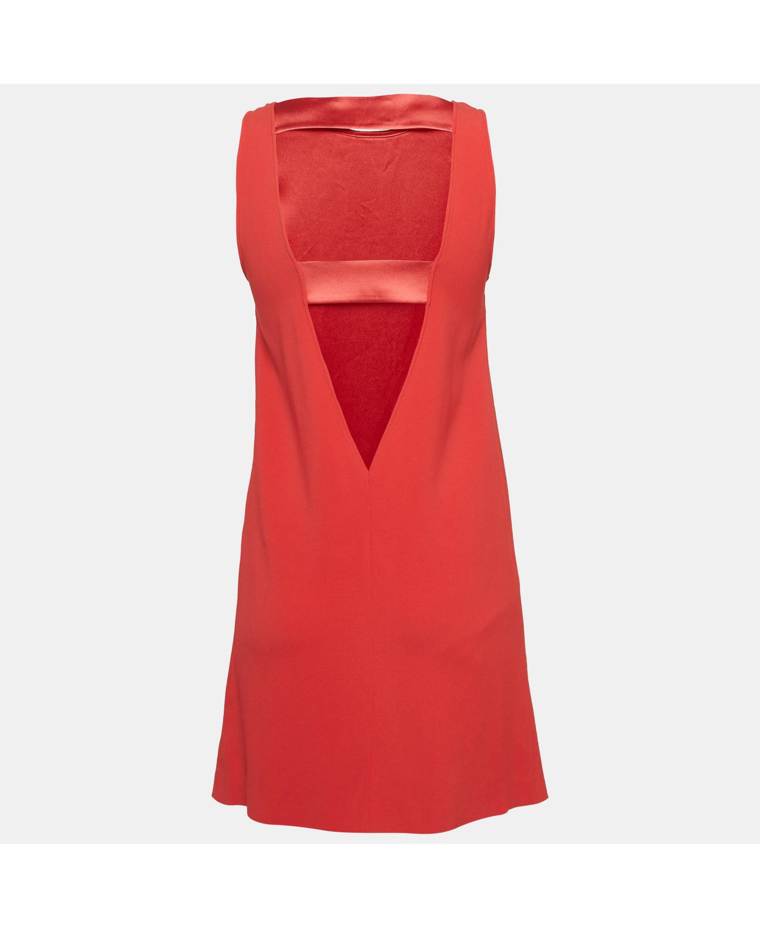Women's Red Crepe Cut-Out Sleeveless Mini Dress