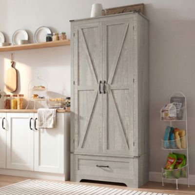 72" Farmhouse Pantry Cabinet, Kitchen Pantry Cabinet
