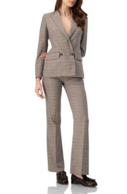 Women's Straight-Leg Prince Of Wales Trousers