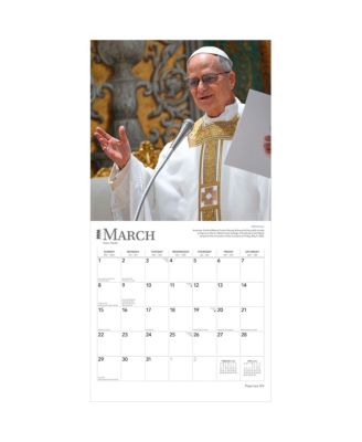 Monthly Hanging Square Wall Calendar, 12 x 24 Inch, Pope Leo XIV 2026