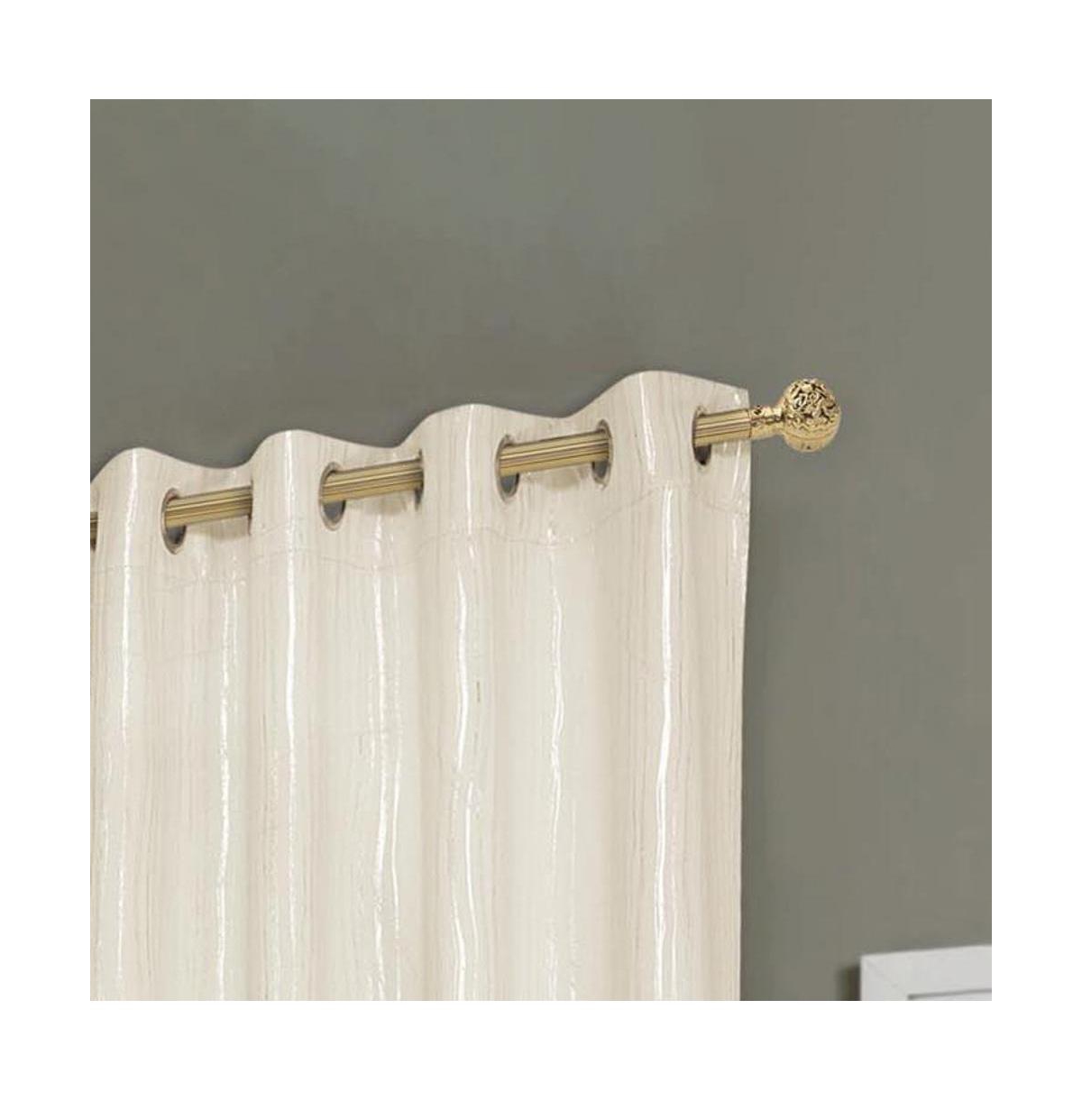 Rt Designers Collection Elegant Iceland Metallic Grommet Blackout Curtain 54" x 84" Beige