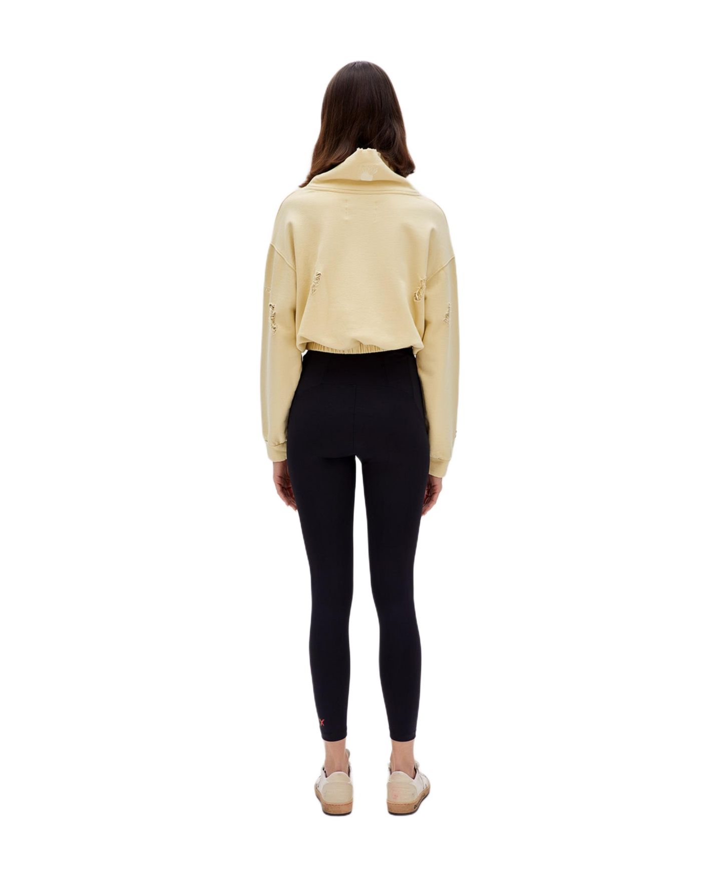 Женский топ PCFG Cotton Destroyed High Neck Sweat, цвет: Бежевый — фото 2