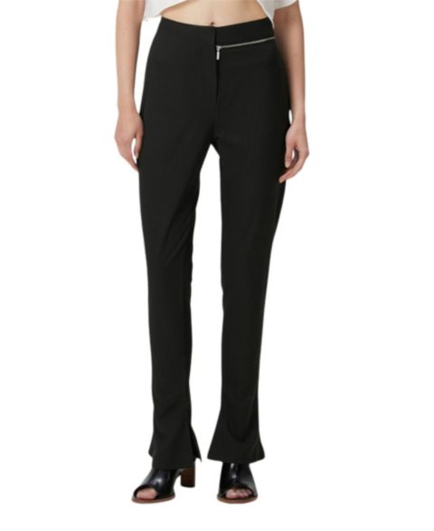 Женские брюки PCFG Striped Zip Detail Skinny Flare, цвет: Чёрный