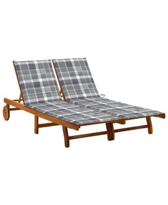Sunlounger Acacia wood Solid acacia wood Large