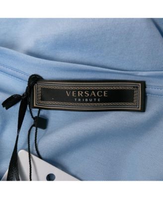 Women's Light Blue Cotton Logo Embroidered Tribute T-Shirt