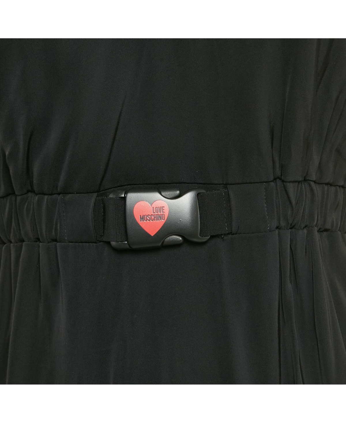 Pre-Owned Love Moschino Women's Black Jersey Ruched Mini Dress