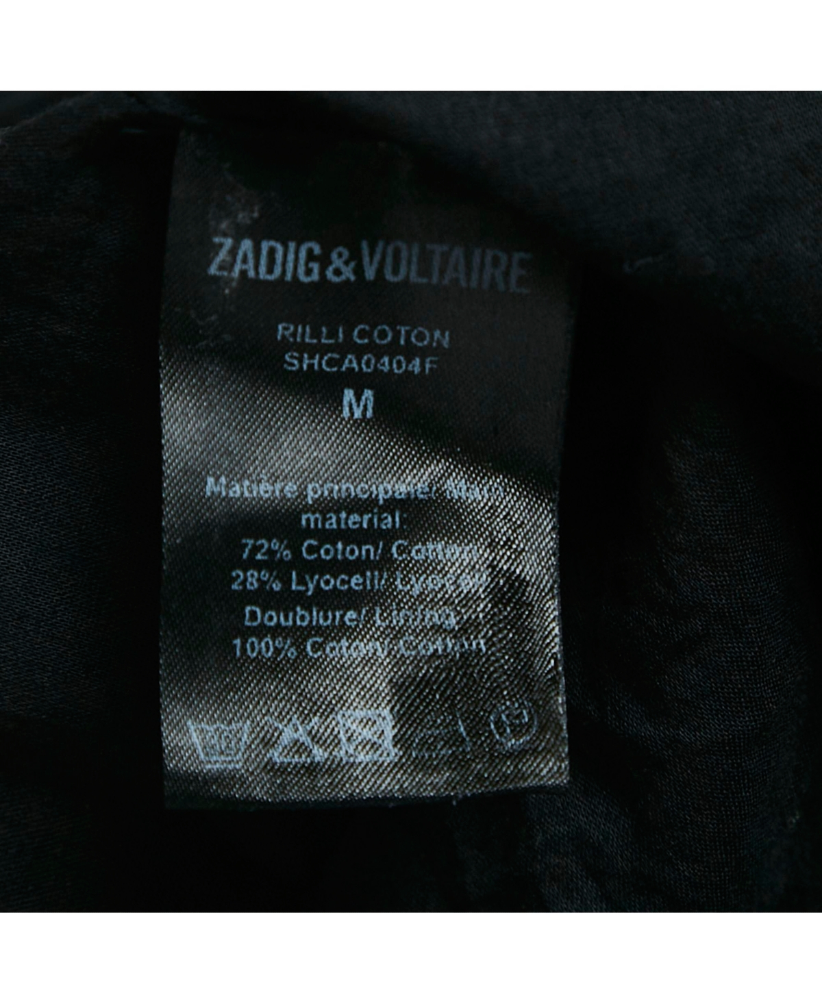 Pre-Owned Zadig & Voltaire Women's Black Lace Trim Rilli Cotton Asymmetric Midi Dress