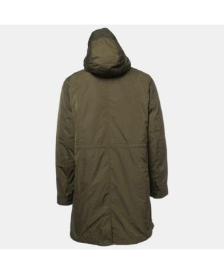 Men's Green Synthetic Detachable Lining Bob Parka Jacket