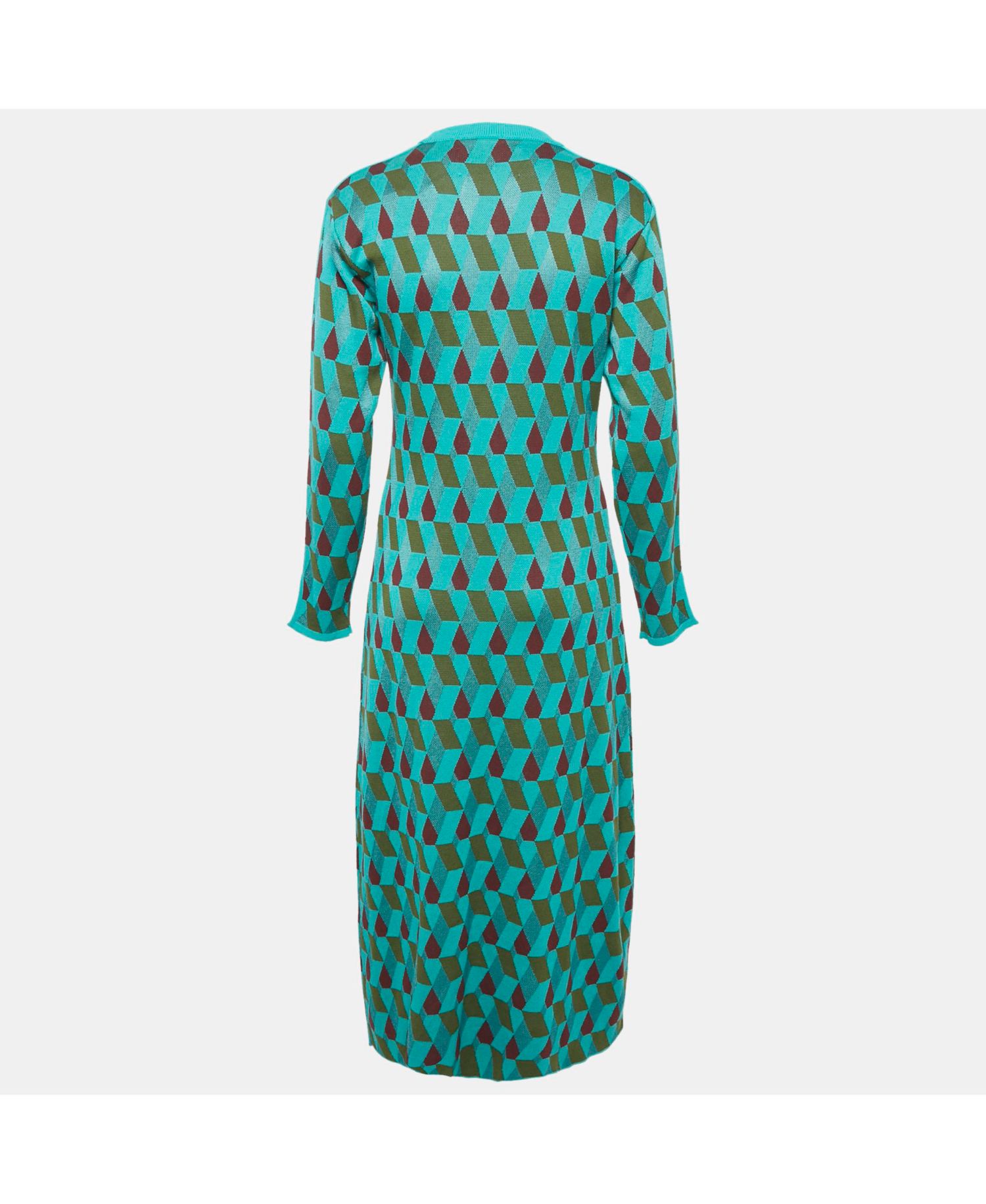 Women's Green Jacquard Dress