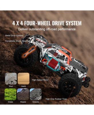 Remote Control Car, 1:14 4WD Off-Road Monster Truck 38 km/h, Wheelie Stunt RC Car with 2 Batteries, Racing Gift for Kids 8