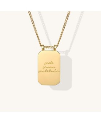 Grit Grace Gratitude Note To Self Necklace Yellow Gold
