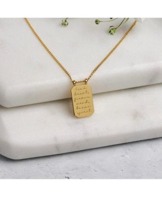 Kind Heart Fierce Mind Brave Spirit Note To Self Necklace Yellow Gold