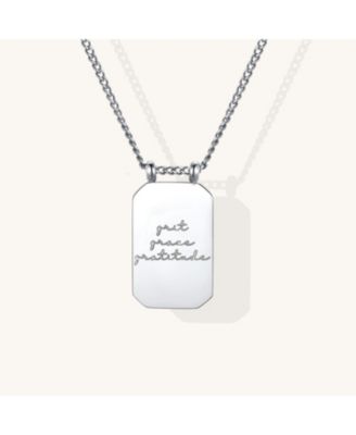 Grit Grace Gratitude Note To Self Necklace - Silver