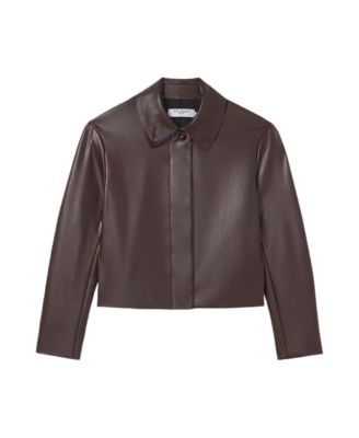 Women's Nicky Faux Leather Cropped Jacket with Back Pleat