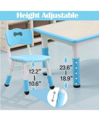 Kids Table and Chairs, Height Adjustable Toddler Table and 6 Chair,Children Activity Table for Daycare, Classroom, Home
