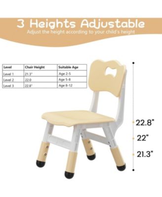 3 Level Height Adjustable Kid Chair, Suitable for Home Family Classroom Nursery Indoor Use
