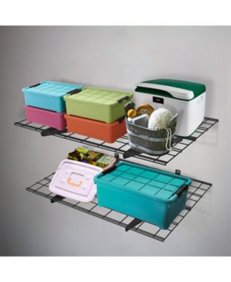 WR Series WR24B-E – 24″ D × 48″ W Black Steel Wall Shelves (2-Pack)