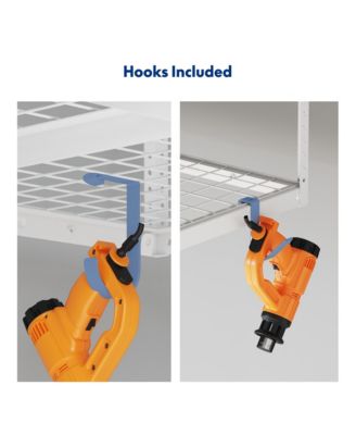 OHK Series Ceiling Mounted Overhead Garage Storage Rack, White — 48" X 72"