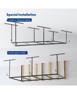 OHK Frame-Only OHK Series Ceiling Mounted Overhead Garage Storage Rack, Black — 48" X 96"