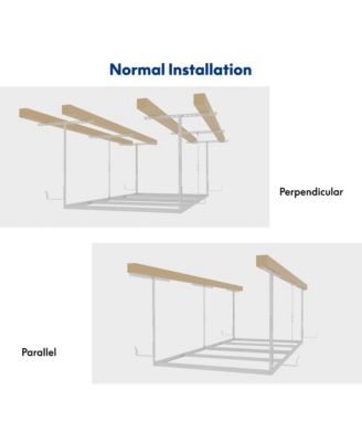 OHK Frame-Only OHK Series Ceiling Mounted Overhead Garage Storage Rack, White — 48" X 96"